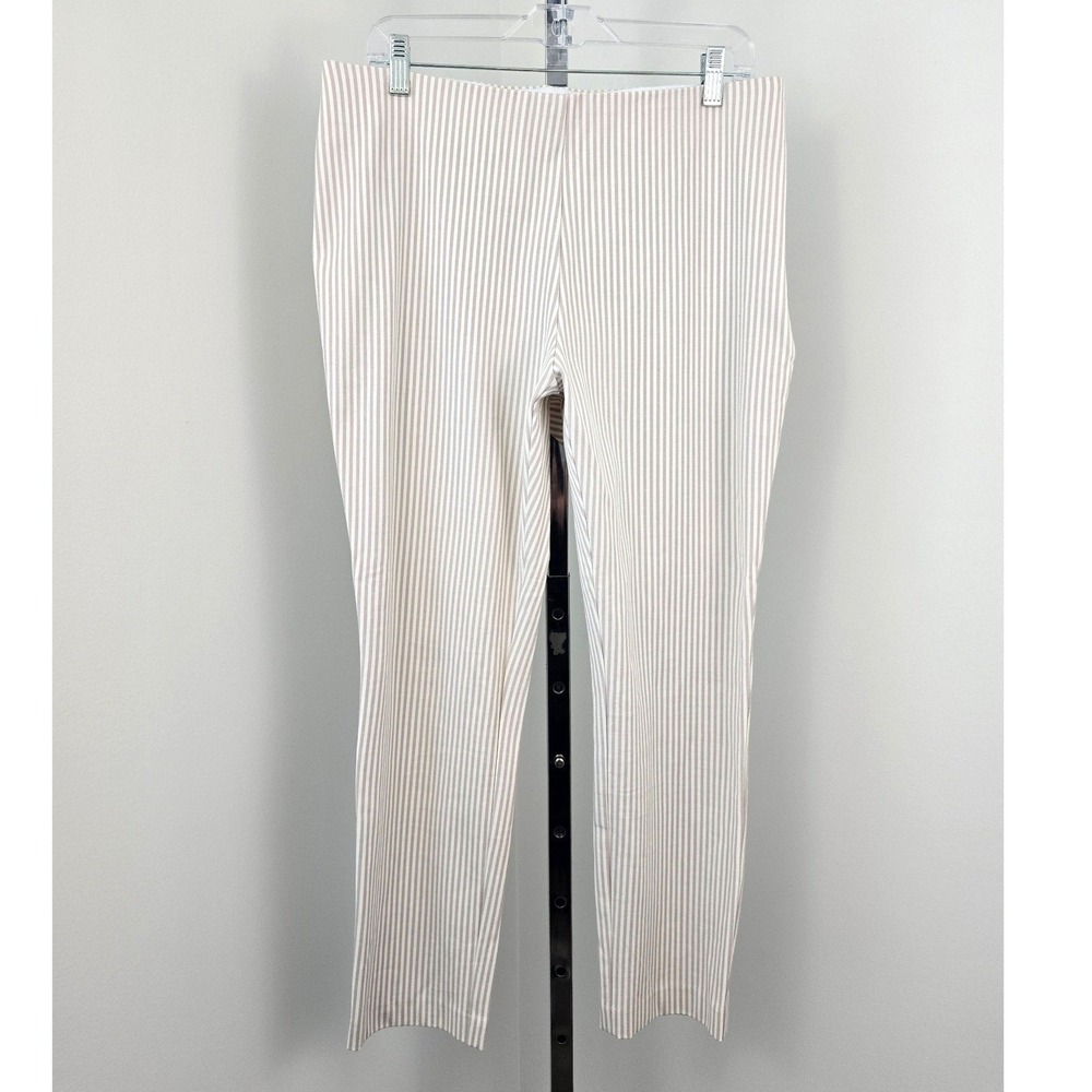 A.‎ New Day Stripe Skinny Fit Ankle Dress Pants Beige White 12